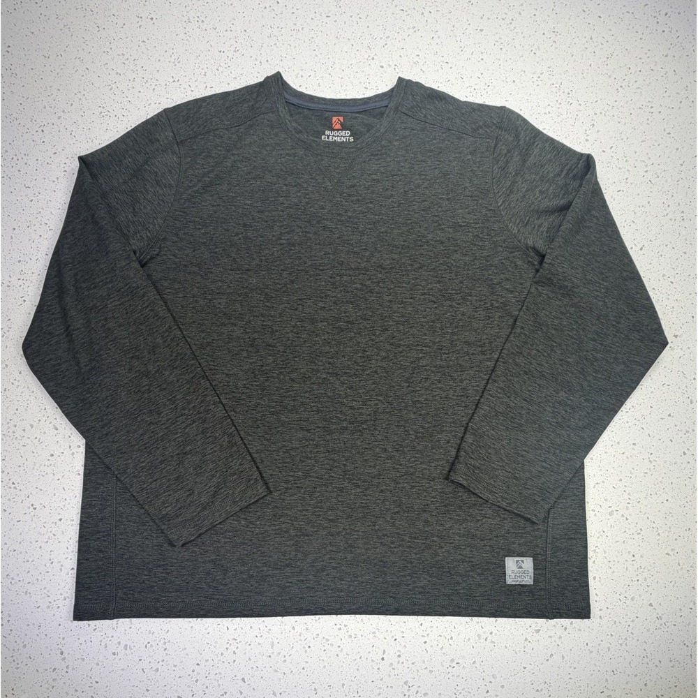 2pc bundle Rugged Elements Men's XXL Green Gray Long Sleeve Crew Neck Pullover